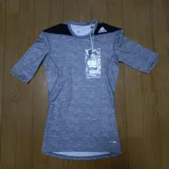 adidas 半袖コンプレッションシャツ グレー 新品未使用タグ付き