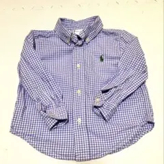 Ralph Lauren ラルフローレン チェック柄シャツ ブルー　24M