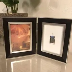 二つ折り フォトフレーム 写真立て 折り畳み