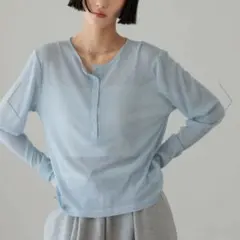short丈　USEFULヘンリープルオーバー　シアートップスのサムネイル