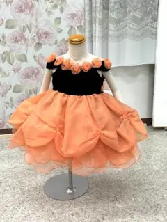 1〜３歳フォーマルドレス オレンジと黒　七五三にも