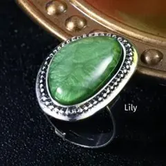男女兼用✨ 緑 グリーン 指輪 リング♡ ヴィンテージ インディアン 調節可能