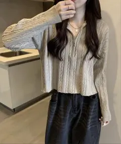 Ulysses ハーフジップケーブルニット