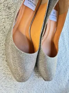 LANVIN en Blue ゴールド　ラメパンプス　24.5cm 6cmヒールのサムネイル