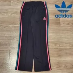 アディダスオリジナルス トラックパンツ レディースL ブラック黒 刺繍ロゴ 美品