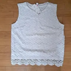 【新品】ユニクロ ノースリーブトップス Mサイズ 白レース