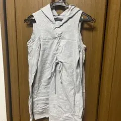 NieR CLOTHING グレー オフショルパーカー