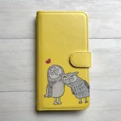 スマホケース　iPhone16 全機種対応　手帳型　フクロウ　かわいい