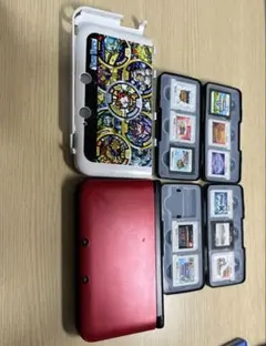 3DS LL レッド カセット11枚付き