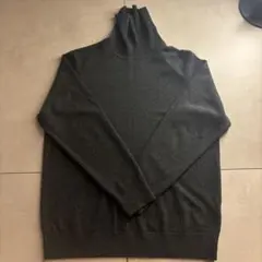 カシミヤタートルネックセーター ダークグレー