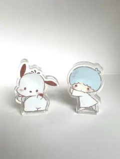 直立！アクリルマスコット　サンリオガチャ　ポチャッコ　キキ