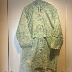 マザウェイズ レインコート リボン かわいい柄 140 ブルーグリーン