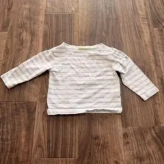 ※12/20までの販売！SHIPS 長袖カットソー 白と紫のストライプ