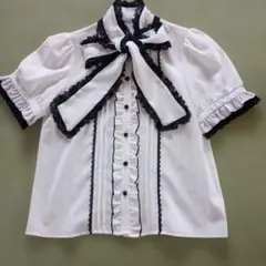 １回着用 美品 夢展望 dear mylove レースたっぷりボウタイブラウスのサムネイル