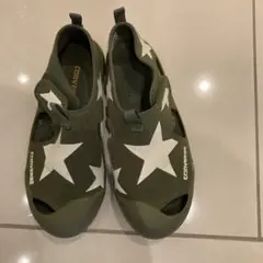 CONVERSE オリーブグリーン 星柄サンダル 21㎝