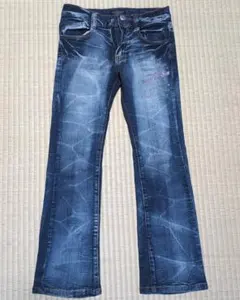 ダークブルー フレア　ジーンズ