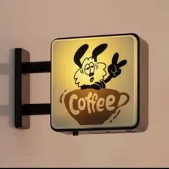 うさぎ コーヒー LEDライト 看板 マグネット