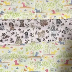 リバティ　タナローン　ハギレ　3枚　約30×30 犬柄