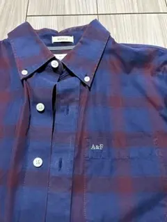 Abercrombie & Fitch ネイビーとレッド チェックシャツ