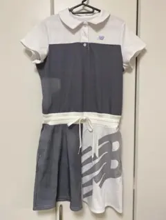 New Balance ポロワンピース ホワイト/グレー
