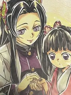 匿名発送　鬼滅の刃色紙　柱合会議.蝶屋敷編複製ミニ色紙　かなえ　カナヲ