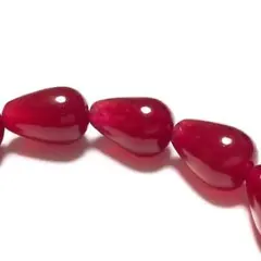 F*)様 【天然石】ルビー ドロップ 12*8mm ブレスレット12001dr