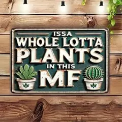 ブリキ看板　２Ｄ　植物　ガーデニング　おしゃれ　ヴィンテージ風　r-1