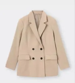 GU　ジーユー　テーラードダブルブレストジャケット　サイズＳ　ベージュ