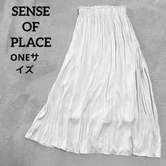 センスオブプレイス　ロングフレアスカート　アイスグレー　ONEサイズ