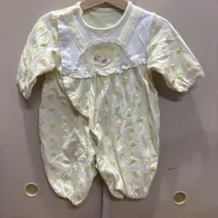 肌に優しい素材　アヒル柄ロンパース