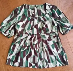 【美品！】LAUTREAMONT チュニック 幾何学模様 ブラウス 2 M