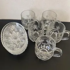 石塚硝子アデリアルックシリーズ　ビアジョッキ 楕円形皿　各5客セット