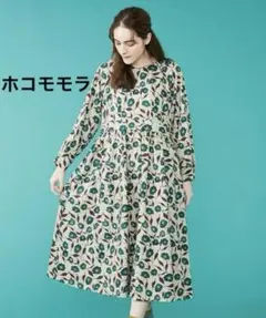 ホコモモラ Stilプリントワンピース レトロ 花柄 長袖 ロング イトキンのサムネイル