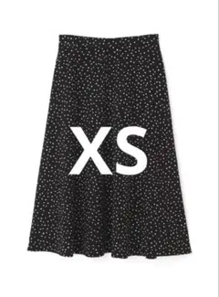 ナチュラルビューティーベーシック ランダムドットプリントスカート 黒 XS