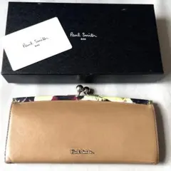 【美品/付属品完備】ポールスミス ペタルプリントトリム がま口長財布
