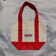 COSTCO コストコ トートバッグ アイボリー/レッド 小サイズ