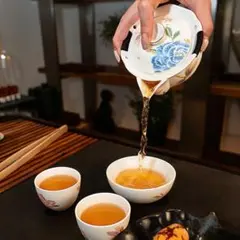 【新品】蜻蛉と青い花 蓋付茶器セット 収納ポーチ付き