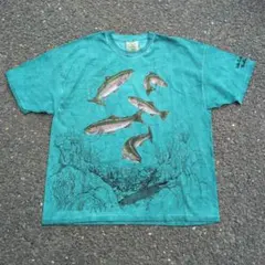 【フルーツオブザルーム】 ウォールアイ 魚 ルアー 黒 Tシャツ 古着 フルーツオブザルーム】 ウォールアイ 魚 ルアー 黒 Tシャツ 古着