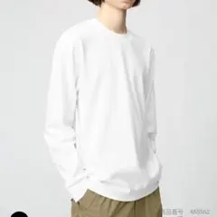 エアリズムコットンクルーネックTシャツ 長袖 M ホワイト