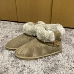 美品　アンドイット　キャメル　ムートンブーツ ファー付　24.5(24h以内発送