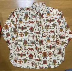 【匿名配送】PEGGY レトロ 古着 柄 シャツ ブラウス