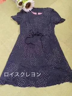 【２７日限定値下げ】美品！ロイスクレヨン☆可愛い黒ドットワンピース美品☆