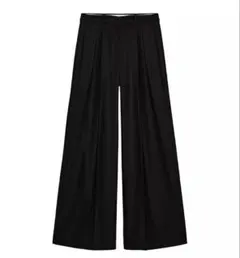 ZWコレクション ダーツ入りワイドレッグパンツ ブラック