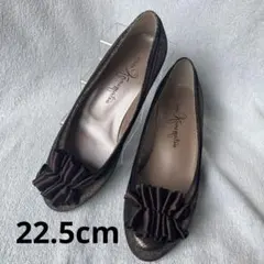 【美品】GINZA Kanematsu パンプス 22.5cm リボン 可愛い