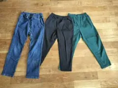 GUシェフパンツとUNIQLOデニム 3点セット 130㌢ 140㌢