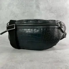 極美品✨ JIMMY CHOO メンズ ボディバッグ レザー ブラック ジミー チュー JIMMY CHOO Jimmy Choo ボディバッグ FINSLEY レザー