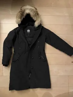 ネイビー　ロングダウンジャケット ファー付き