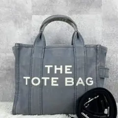 美品 マークジェイコブス キャンバス ショルダーバッグ ザ トート ブルー