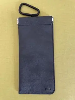 JINS メガネケース ダークグレーカラビナ付き 未使用品
