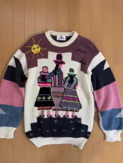 【レア】 100% アルパカニットセーター （ハンドメイド） ペルー産